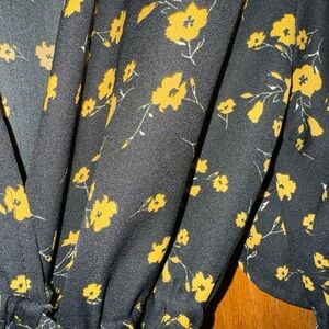 Black and gold wrap dress or long kimono